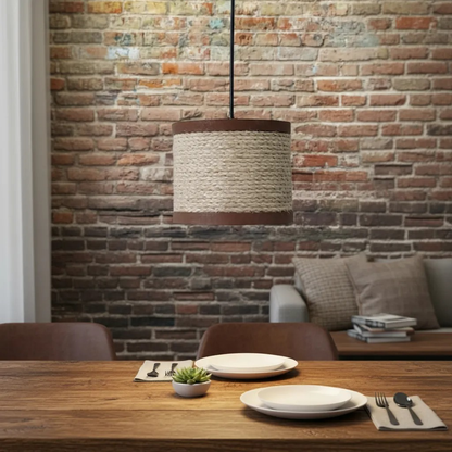 Luminária Pendente Lustre Madeira Retrô Vintage 17cm