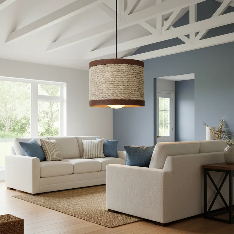 Luminária Pendente Lustre Madeira Retrô Vintage 17cm