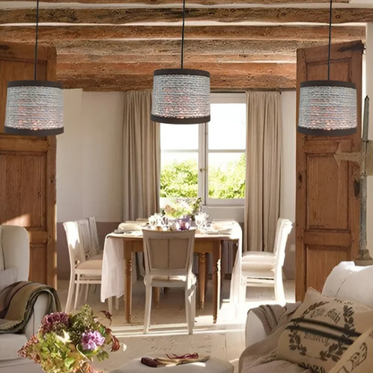 Luminária Pendente Lustre Madeira Retrô Vintage 17cm