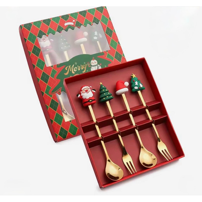 Conjunto de Talheres de Sobremesa de Natal