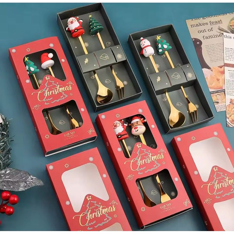 Conjunto de Talheres de Sobremesa de Natal