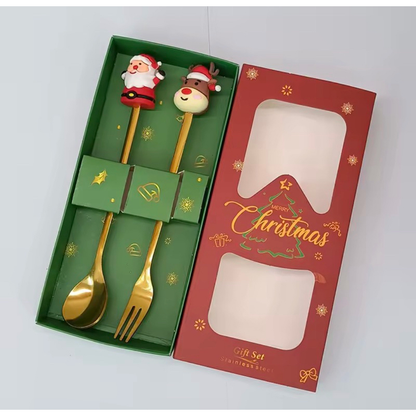 Conjunto de Talheres de Sobremesa de Natal