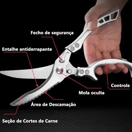 Tesoura Profissional para Cortar Carnes e Vegetais