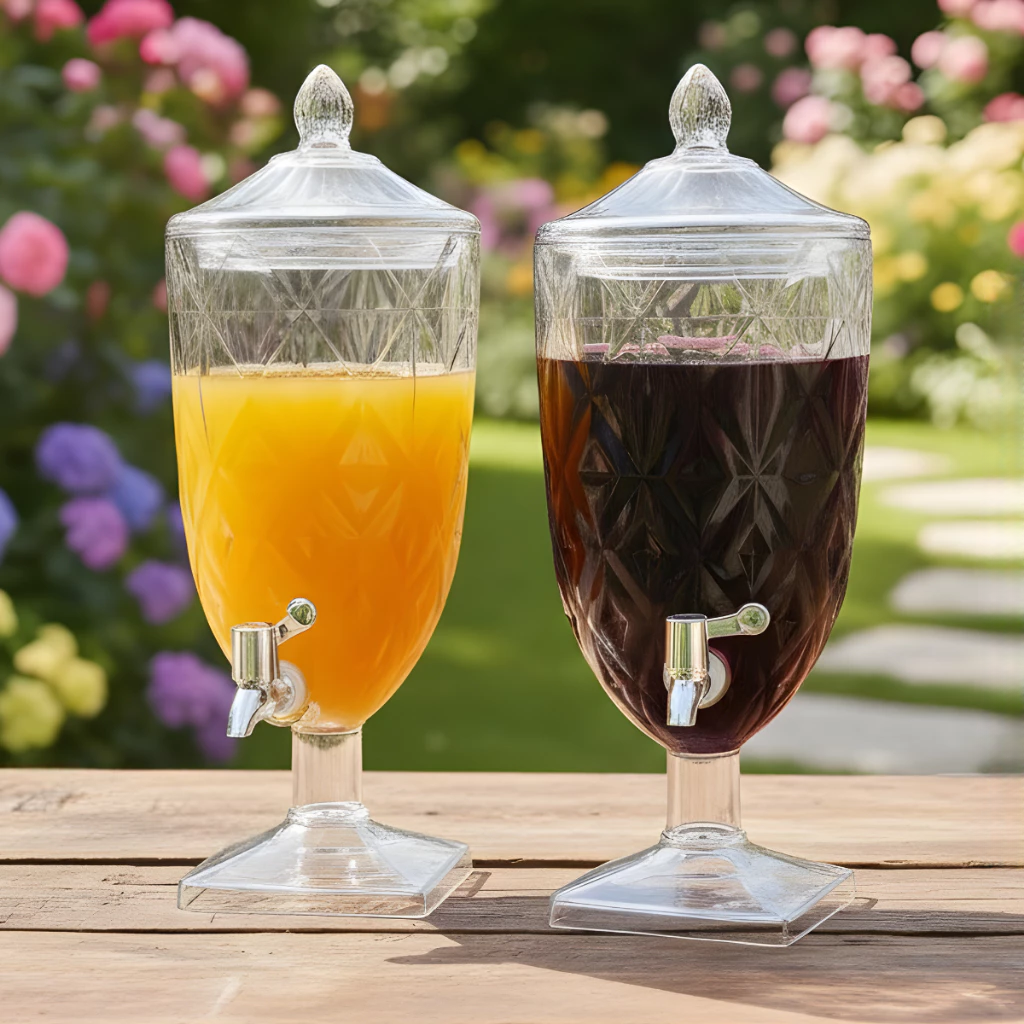 Kit 2 Suqueira 4,5 Litros Acrílico Cristal com Torneira