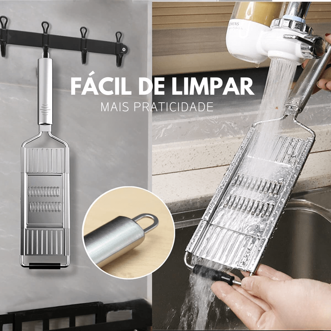 Ralador Multiuso Em Aço Inox + 4 Lâminas
