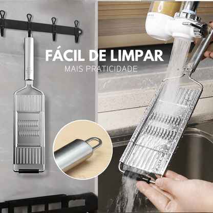 Ralador Multiuso Em Aço Inox + 4 Lâminas