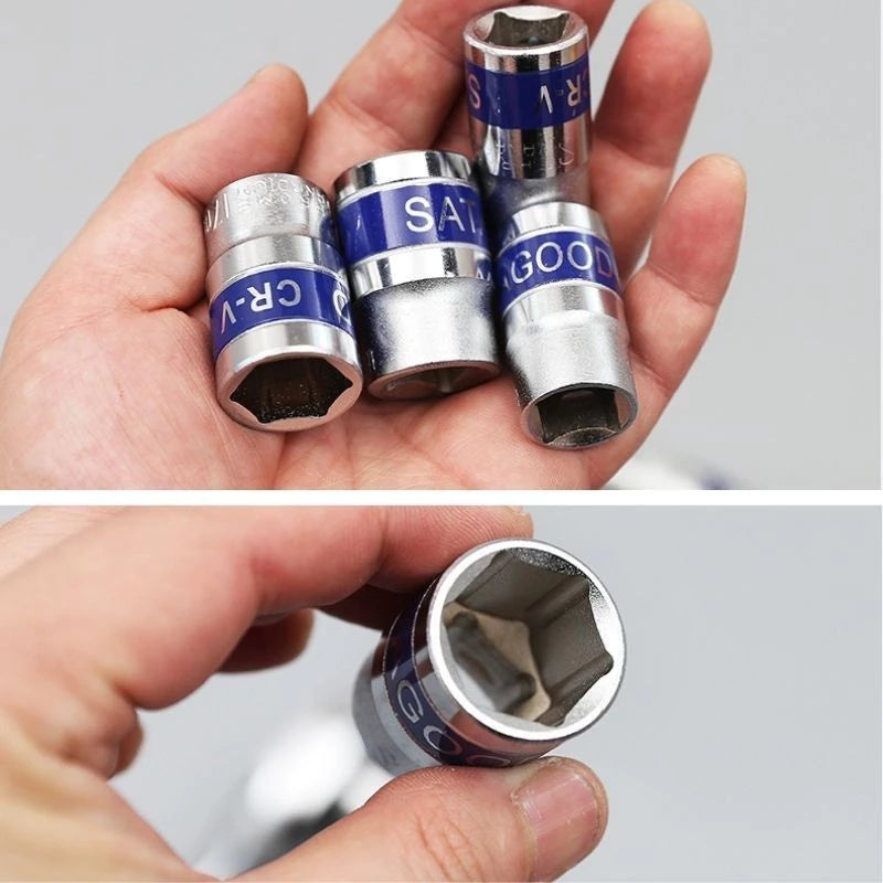 Kit de Ferramentas Soquete Sextavado 1/2 Catraca 12 Peças 10 a 24mm