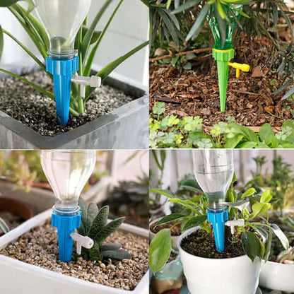 Sistema de irrigação automático com garrafas recicladas para plantas em vasos e jardim