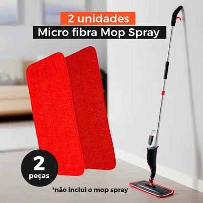 Refil de 2 unidades de microfibra vermelha para Mop Spray, acessórios para limpeza de pisos