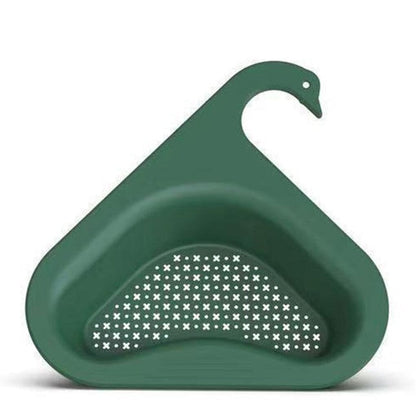 Filtro de lixo para pia de cozinha verde em formato de cisne para retenção de resíduos alimentares