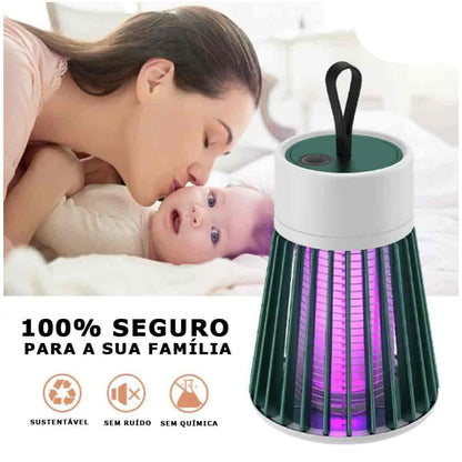 Lâmpada mata mosquitos ultravioleta com luz roxa, segura para família, sustentável, sem ruído e sem química