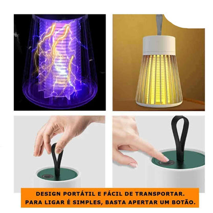 Lâmpada mata mosquitos ultravioleta, design portátil, fácil transporte, botão de ligar simples