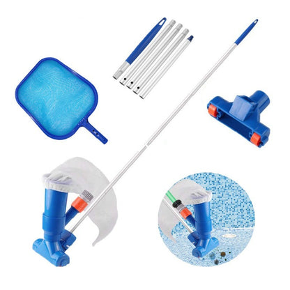 Kit de limpeza para piscina com rede, cabo desmontável e coletor de detritos azul para piscina