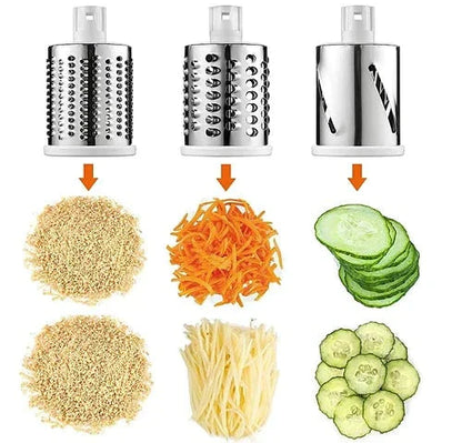 Ralador 3 em 1 Edmark Pro com lâminas para triturar, ralar e fatiar legumes e vegetais