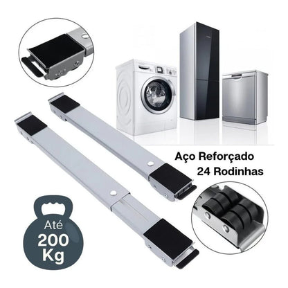 Suportes de aço reforçado com 24 rodinhas para eletrodomésticos, suportam até 200 kg, ideal para máquina de lavar, geladeira e lava-louças