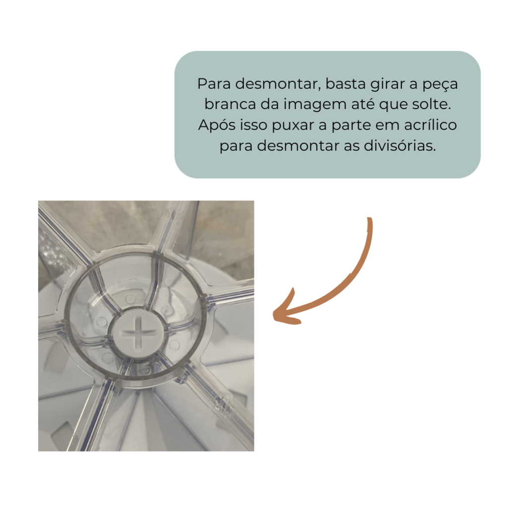 Dispenser de alimentos/grãos/cereais Giratório com 6 divisões