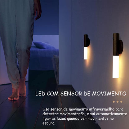 Luminária Led Recarregável Portátil Bastão com Sensor de Movimento