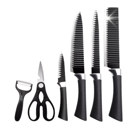 Kit Tábua Premuim Com Kit 6 Pecas de Facas de Corte Antibacteriana À Prova De Mofo 30cm