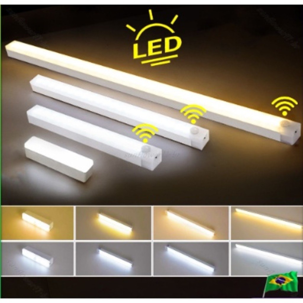 Lâmpada noturna LED com sensor de movimento sem fio USB recarregável