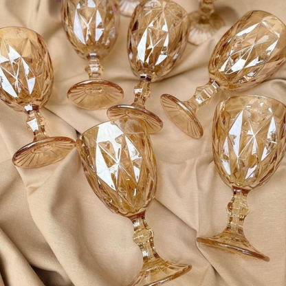 Jogo de 6 Taças de Vidro Diamond Transparente 330ml