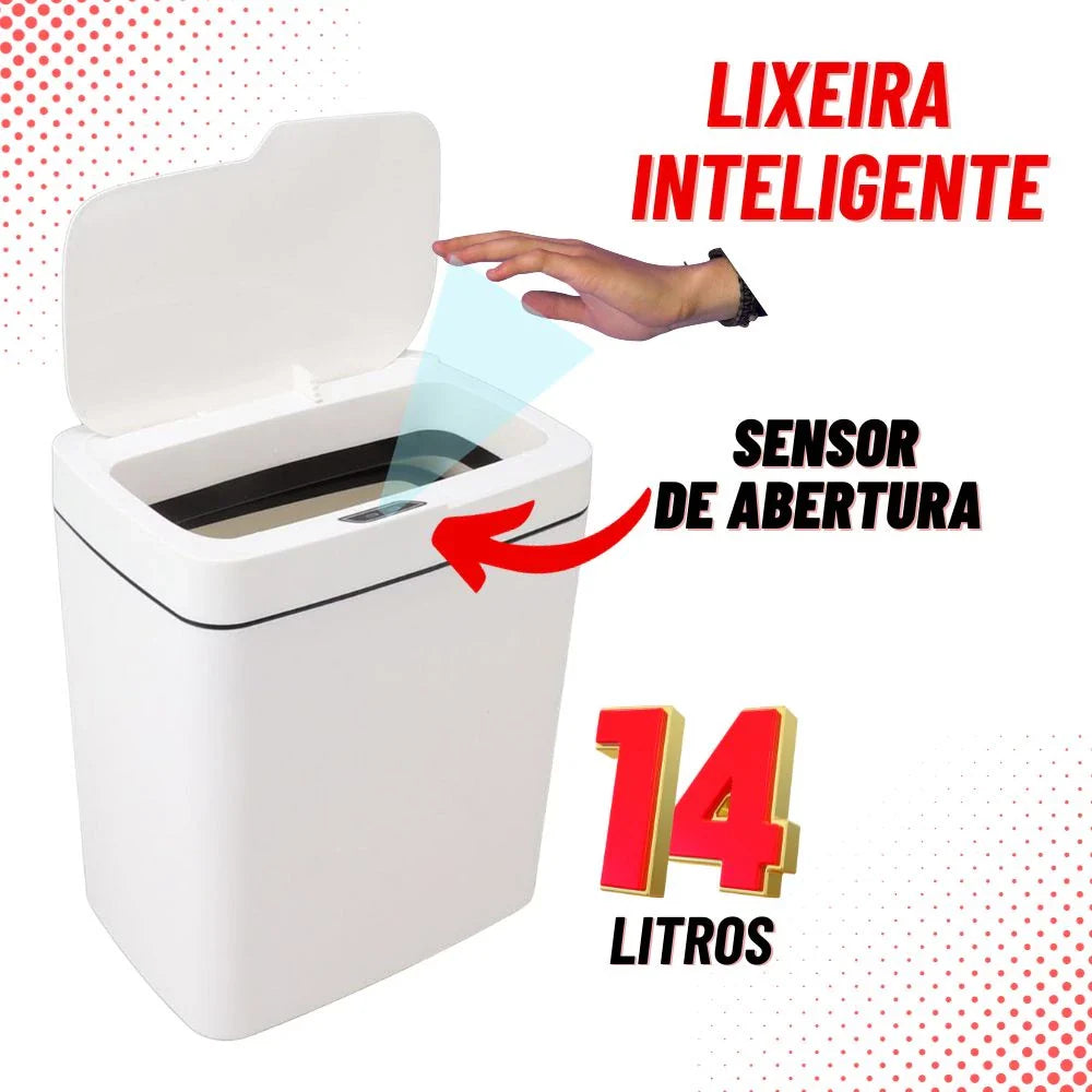 Lixeira Inteligente com Sensor Automático - 14 Litros