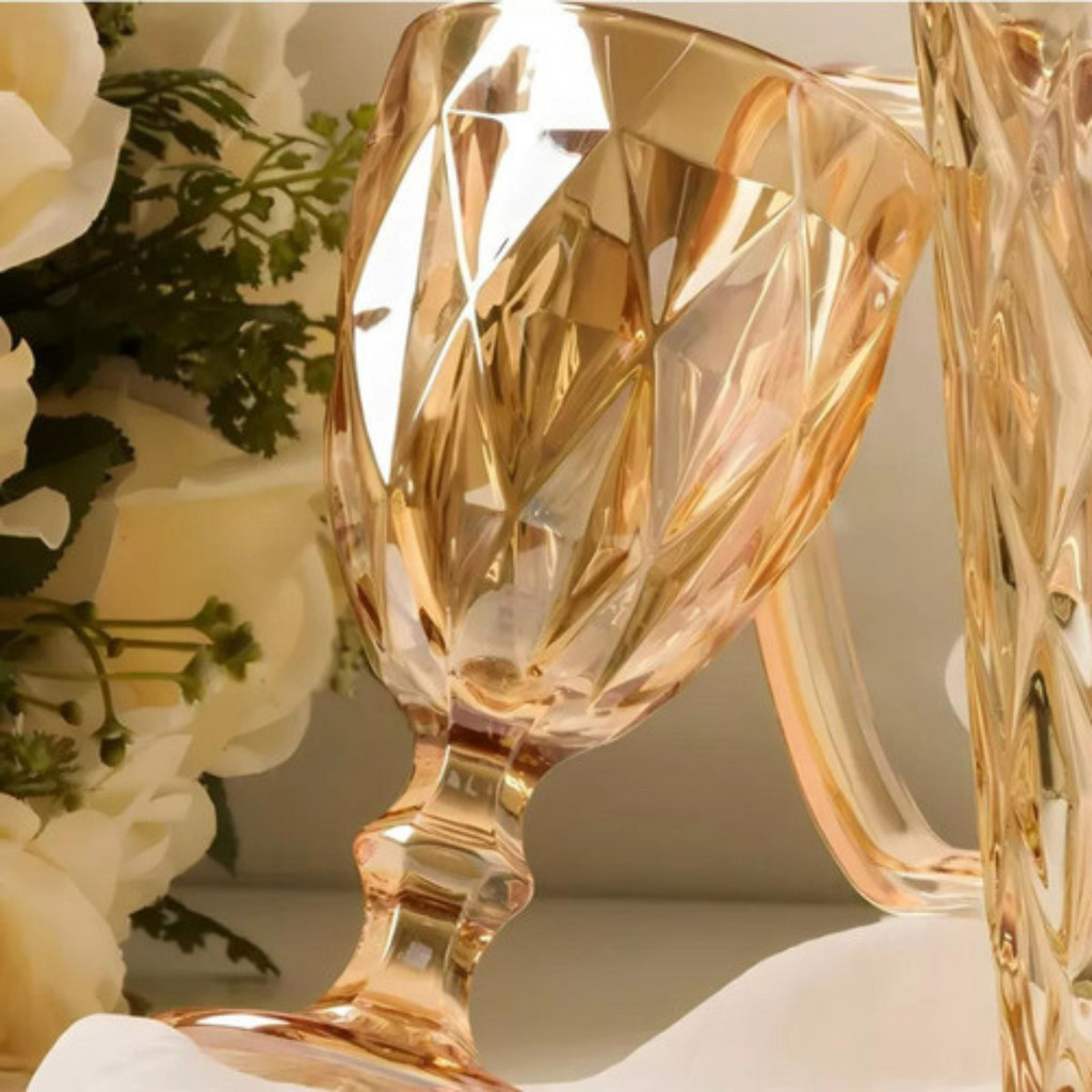 Jogo de 6 Taças de Vidro Diamond Transparente 330ml