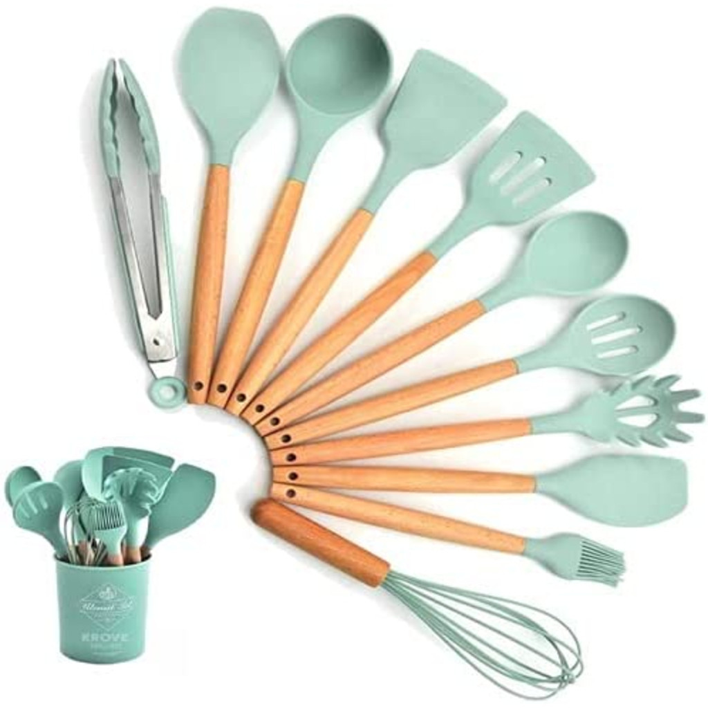KIT 12 Peças de Utensílios Para Cozinha em Silicone