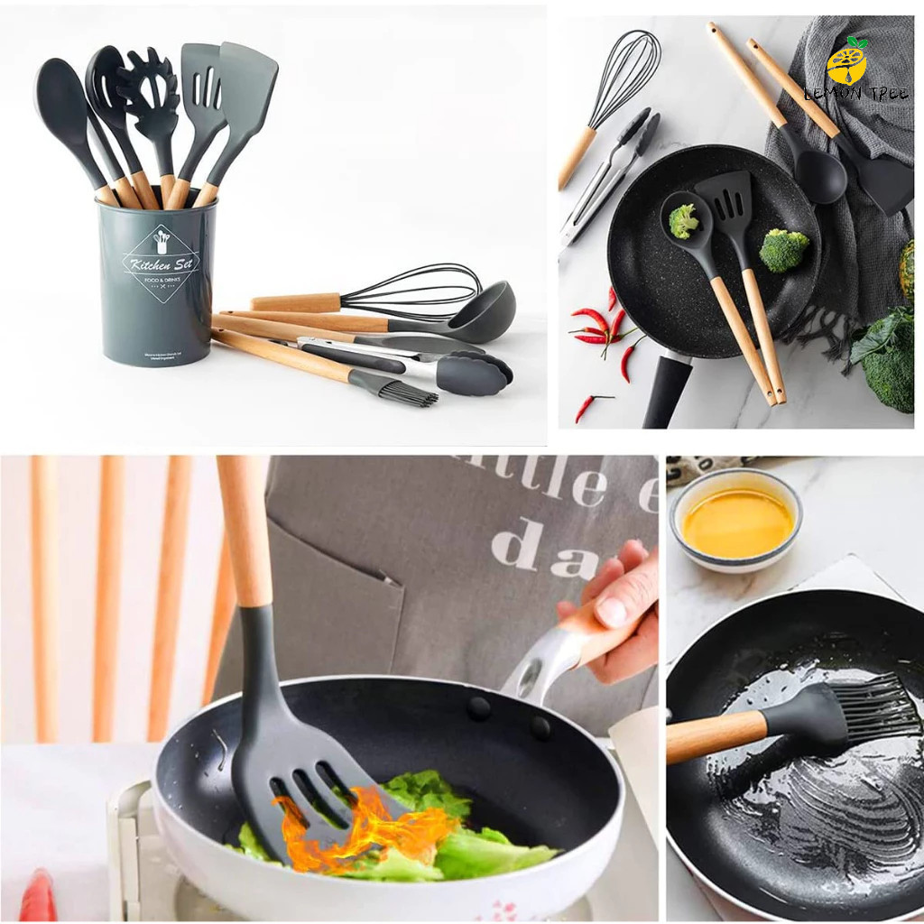 KIT 12 Peças de Utensílios Para Cozinha em Silicone