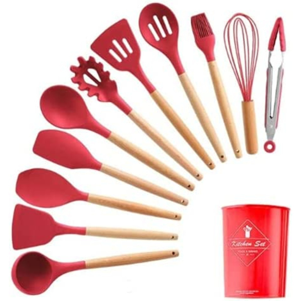 KIT 12 Peças de Utensílios Para Cozinha em Silicone