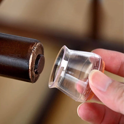 Protetor Transparente de Silicone para Pés de Cadeira