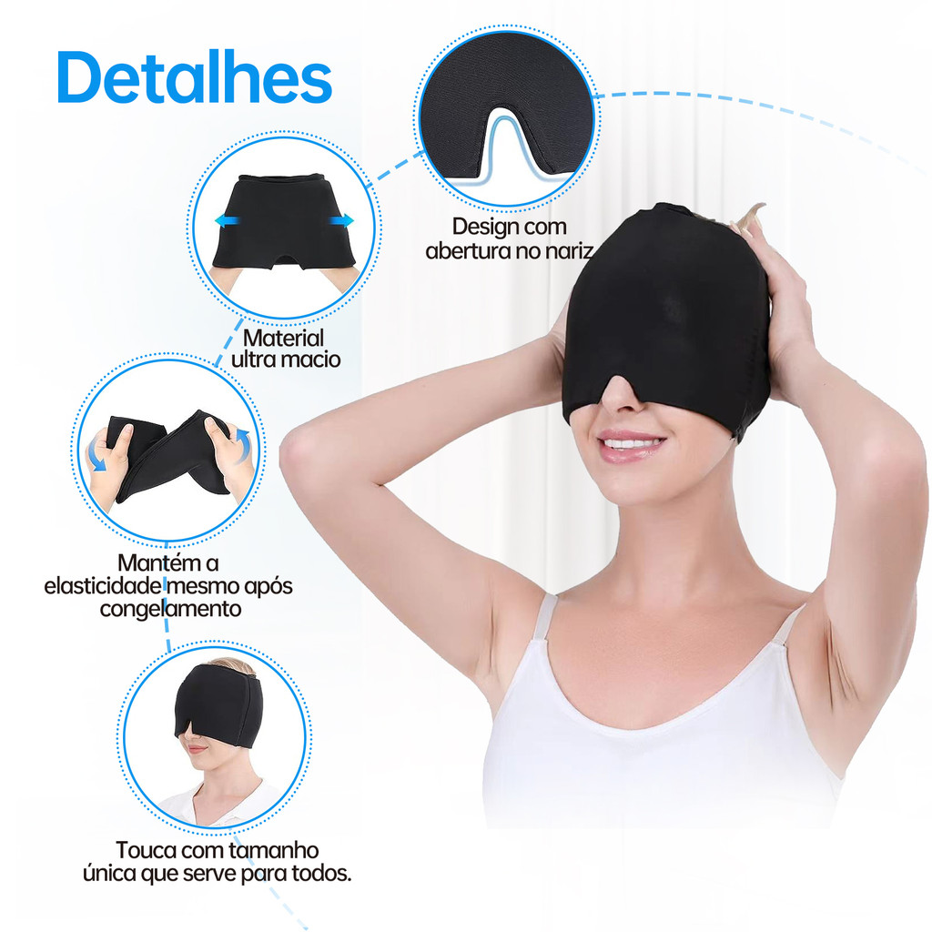 Touca Terapêutica HeadCare Duo para Alivio de Enxaqueca - Compre 1 Leve 2