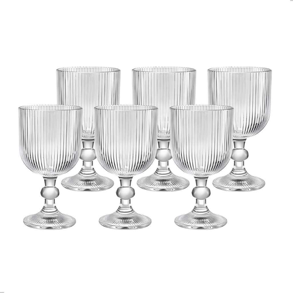 Jogo Taça de Vidro Grossa Grafiato 380 ML