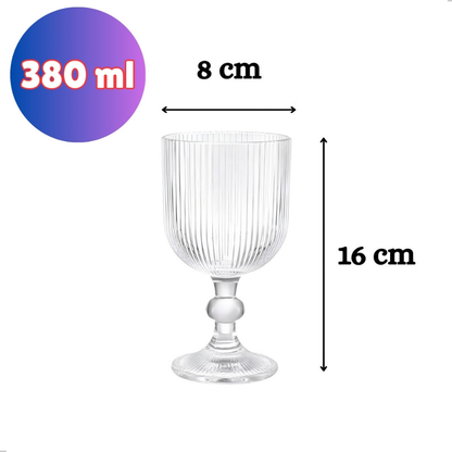 Jogo Taça de Vidro Grossa Grafiato 380 ML