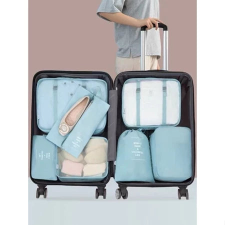 KIT 8 Bolsas Organizadoras á Prova D'água Para Viagem