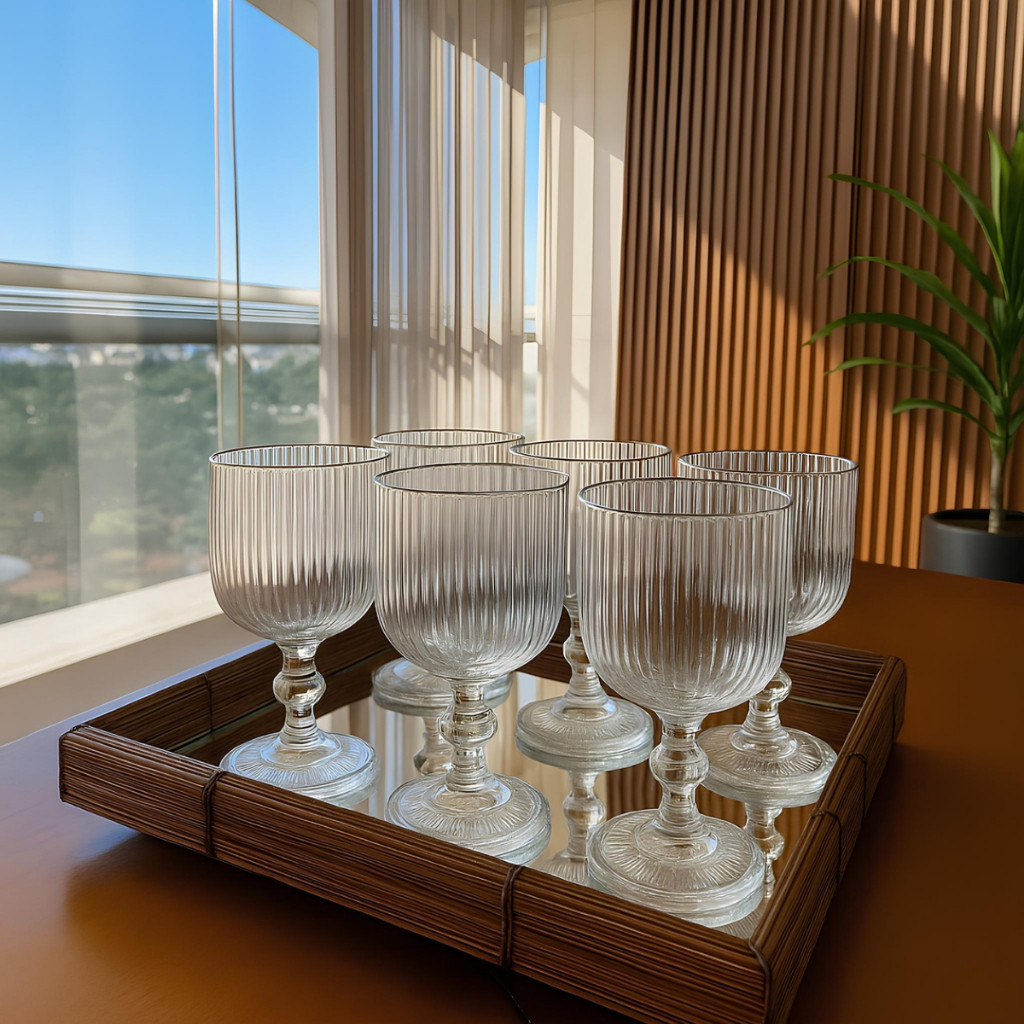 Jogo Taça de Vidro Grossa Grafiato 380 ML