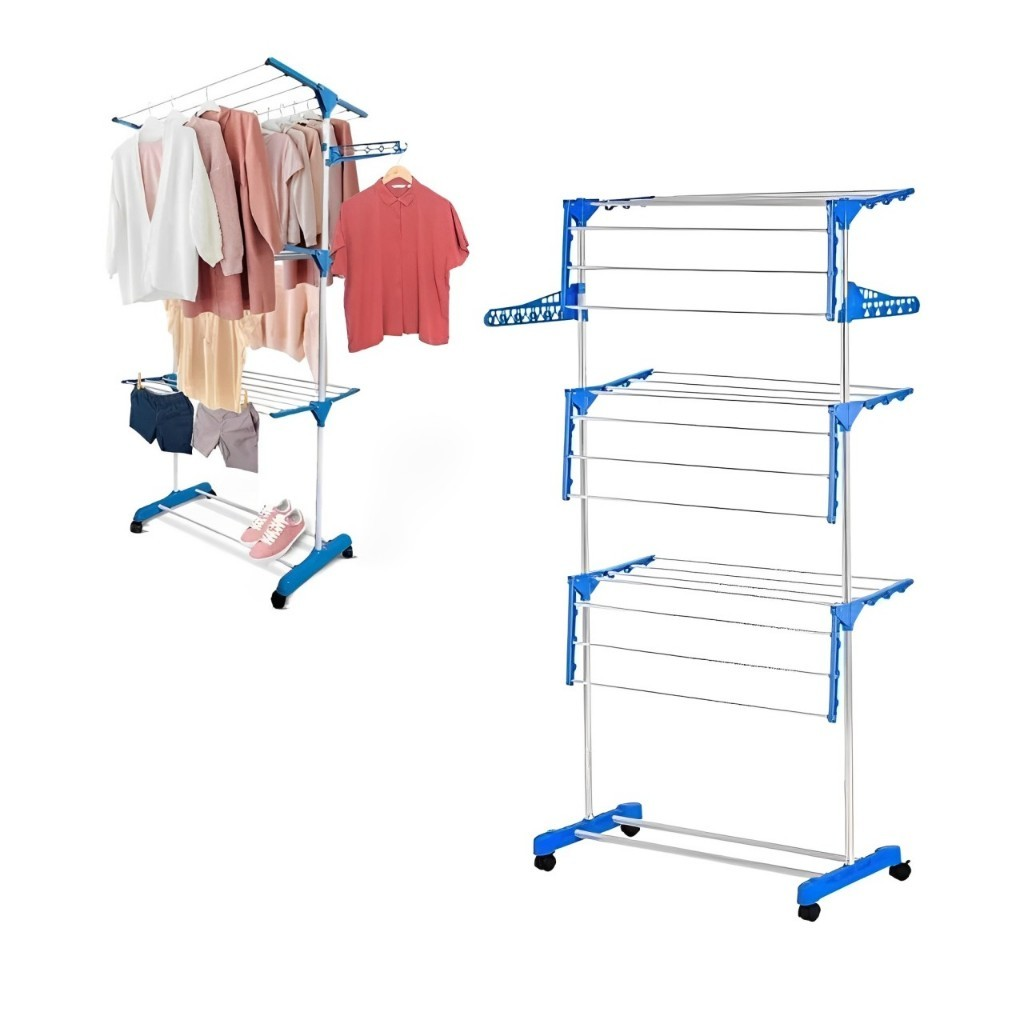 Varal Grande de Chão de 3 Andares Portátil