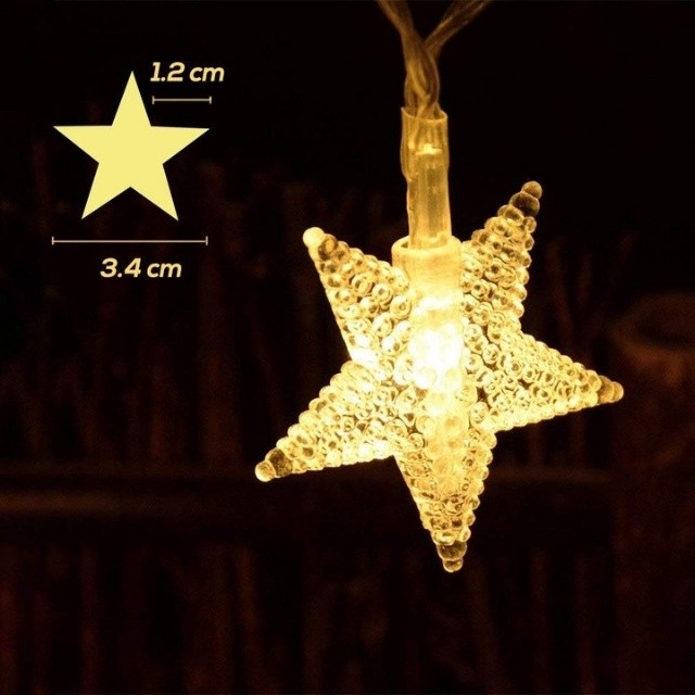 Luminária Fio De Luz 20 Estrelas 4 Metros de Led