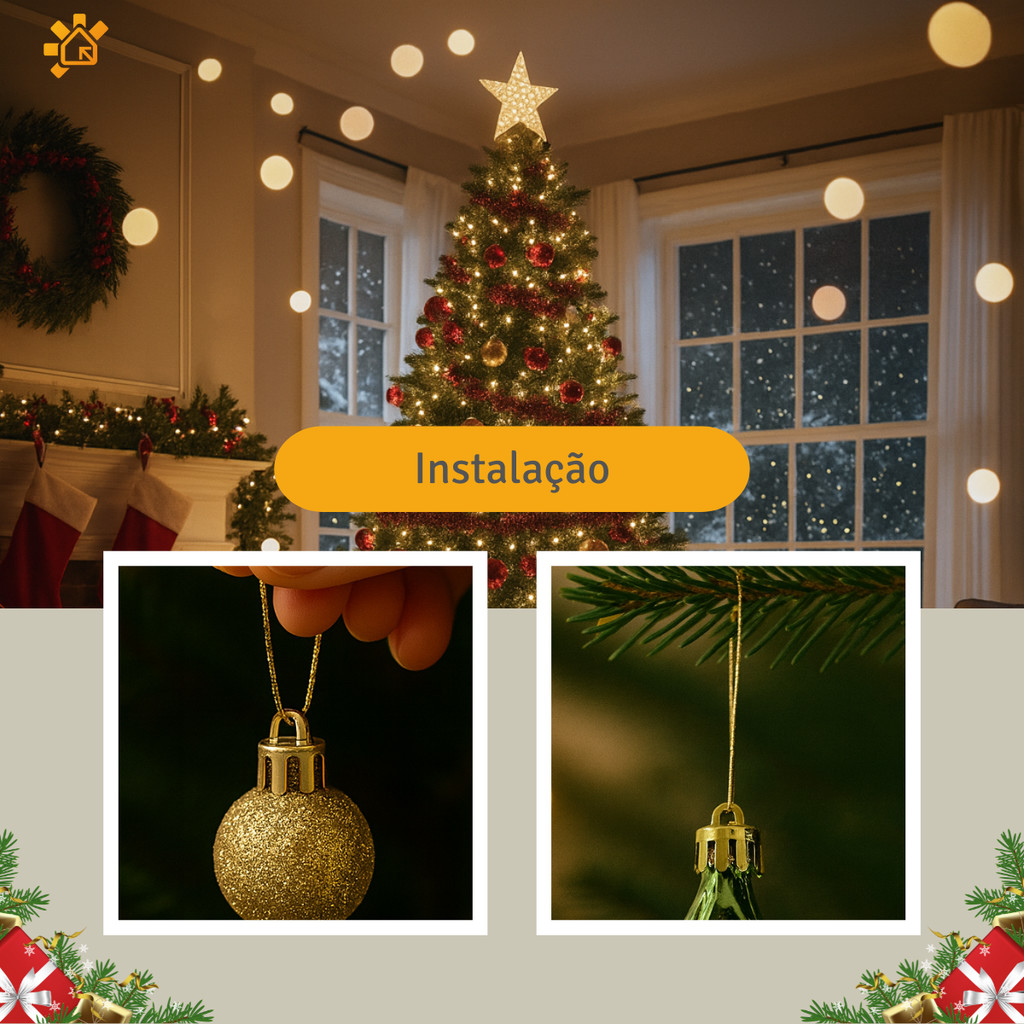 Kit 30 Bolas de Árvore Natalina Enfeites para Natal