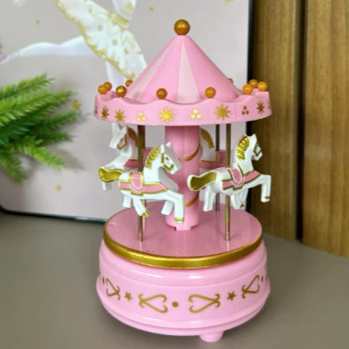 Enfeite de Natal Carrossel Natalino Caixa Musical