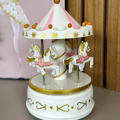 Enfeite de Natal Carrossel Natalino Caixa Musical