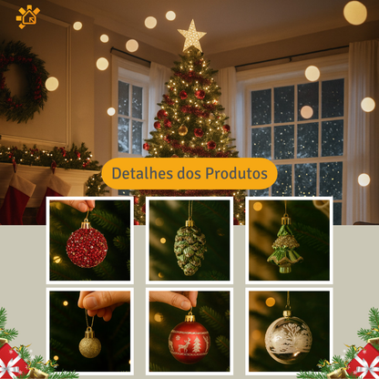 Kit 30 Bolas de Árvore Natalina Enfeites para Natal