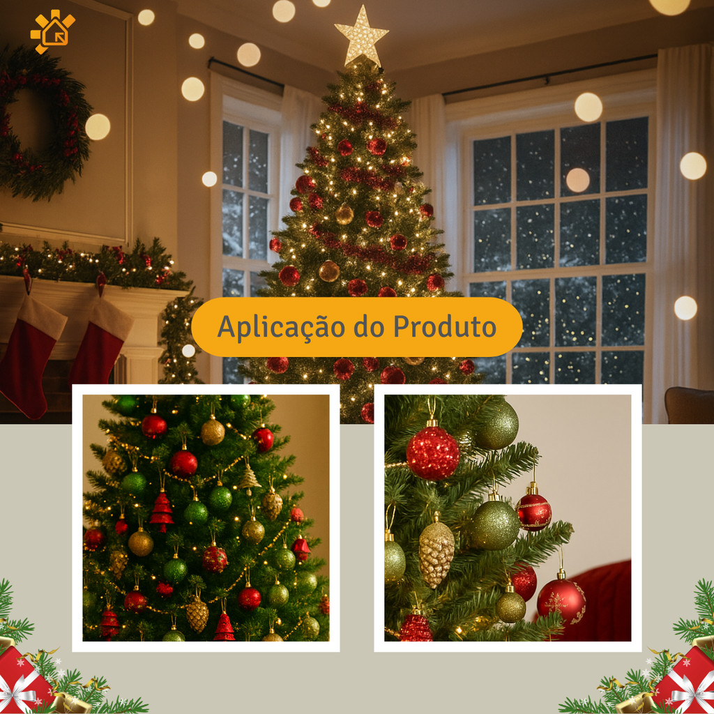 Kit 30 Bolas de Árvore Natalina Enfeites para Natal